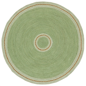Safavieh Braided 5'-0&quot x 5'-0&quot Wool  Hand Woven Rug in Green / Gold
