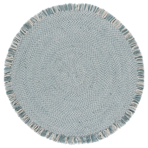 Safavieh Braided 3'-0&quot x 3'-0&quot Wool  Hand Woven Rug in Blue / Ivory