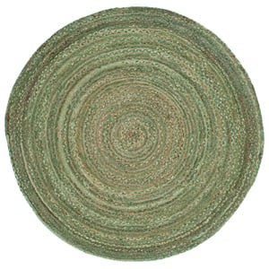 Safavieh Cape Cod 3'-0&quot x 3'-0&quot Jute and Cotton Hand Woven Rug in Green /Natural