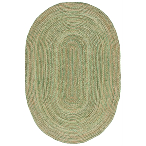 Safavieh Cape Cod 5'-0&quot x 8'-0&quot Jute and Cotton Hand Woven Rug in Green /Natural