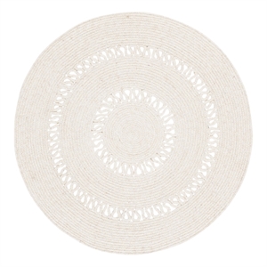 Safavieh Braided 3'-0&quot x 3'-0&quot Wool  Hand Woven Rug in Beige