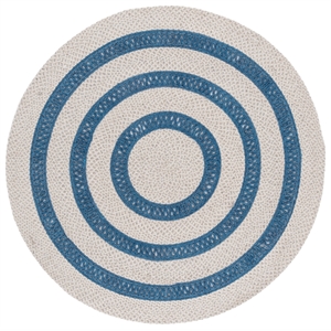 Safavieh Braided 3'-0&quot x 3'-0&quot Wool  Hand Woven Rug in Blue / Gray