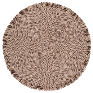 Safavieh Braided 3'-0&quot x 3'-0&quot Wool  Hand Woven Rug in Brown / Beige