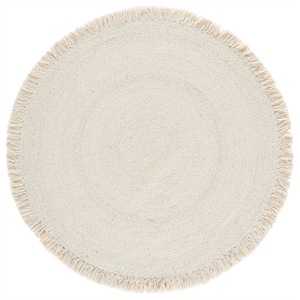 Safavieh Braided 6'-0&quot x 6'-0&quot Wool  Hand Woven Rug in Silver / Ivory