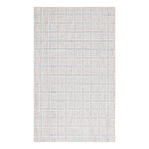 Safavieh Ebony 2'-3&quot x 5'-0&quot Wool  Hand Tufted Rug in Silver / Ivory