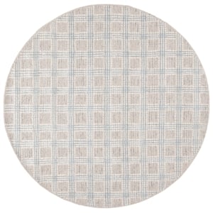 Safavieh Ebony 3'-0&quot x 3'-0&quot Wool  Hand Tufted Rug in Silver / Ivory