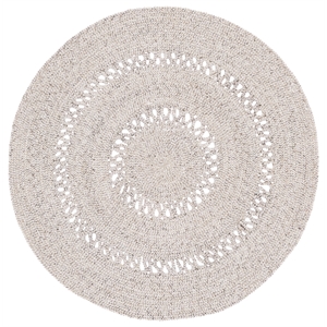 Safavieh Braided 3'-0&quot x 3'-0&quot Wool  Hand Woven Rug in Gray / Silver