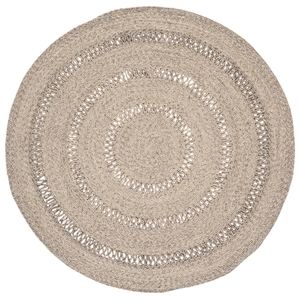 Safavieh Braided 6'-0&quot x 6'-0&quot Wool  Hand Woven Rug in Gray / Silver