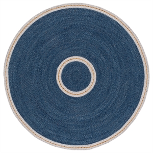 Safavieh Braided 3'-0&quot x 3'-0&quot Wool  Hand Woven Rug in Blue / Beige