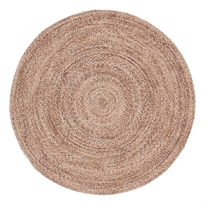 Safavieh Braided 5'-0&quot x 5'-0&quot Wool  Hand Woven Rug in Natural / Brown