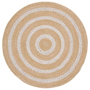 Safavieh Braided 3'-0&quot x 3'-0&quot Wool  Hand Woven Rug in Natural / Silver