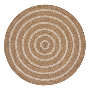 Safavieh Braided 5'-0&quot x 5'-0&quot Wool  Hand Woven Rug in Natural / Silver
