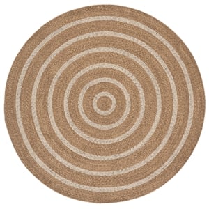 Safavieh Braided 6'-0&quot x 6'-0&quot Wool  Hand Woven Rug in Natural / Silver