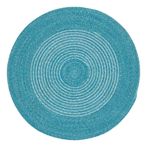 Safavieh Braided 3'-0&quot x 3'-0&quot Wool  Hand Woven Rug in Turquoise / Ivory