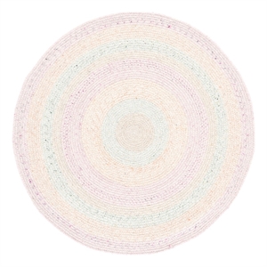Safavieh Braided 3'-0&quot x 3'-0&quot Wool  Hand Woven Rug in Pink / Sage