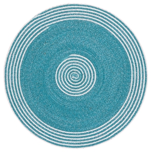 Safavieh Braided 3'-0&quot x 3'-0&quot Wool  Hand Woven Rug in Turquoise / Pink