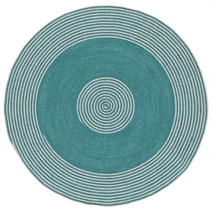 Safavieh Braided 6'-0&quot x 6'-0&quot Wool  Hand Woven Rug in Turquoise / Pink