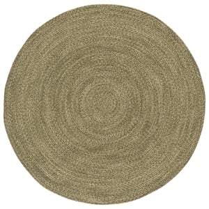 Safavieh Braided 6'-0&quot x 6'-0&quot Wool  Hand Woven Rug in Olive