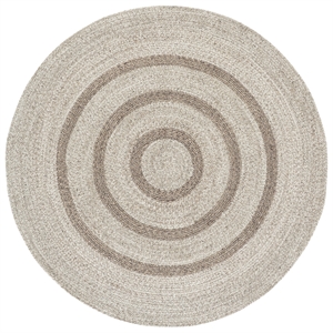 Safavieh Braided 6'-0&quot x 6'-0&quot Wool  Hand Woven Rug in Silver / Ivory