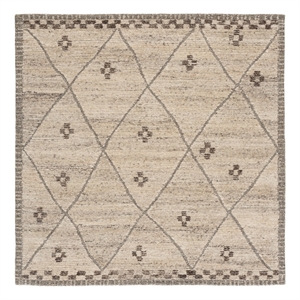 Safavieh Casablanca Shag 6'-0&quot x 6'-0&quot Wool Hand Tufted Rug in Natural / Beige