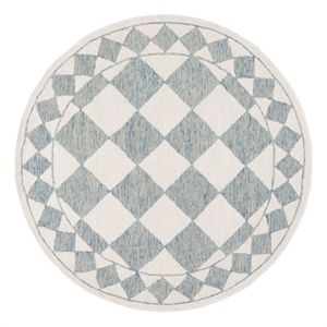 Safavieh Ebony 6'-0&quot x 6'-0&quot Wool and Polyester Hand Tufted Rug in Blue / Ivory