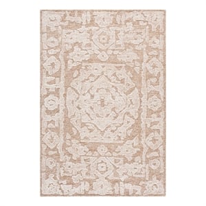 Safavieh Ebony 4'-0&quot x 6'-0&quot Wool and Jute Hand Tufted Rug in Gold / Ivory