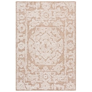 Safavieh Ebony 6'-0&quot x 6'-0&quot Wool and Jute Hand Tufted Rug in Gold / Ivory
