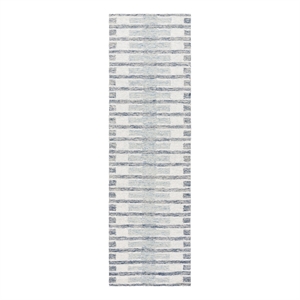 Safavieh Ebony 2'-3&quot x 8'-0&quot Wool and Cotton Hand Tufted Rug in Ivory / Blue