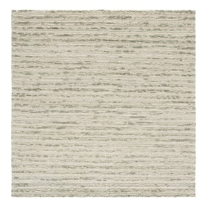 Safavieh Ebony 6'-0&quot x 6'-0&quot Wool and Cotton Hand Tufted Rug in Green / Ivory