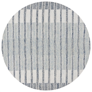Safavieh Ebony 6'-0&quot x 6'-0&quot Wool and Cotton Hand Tufted Rug in Ivory / Blue