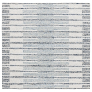 Safavieh Ebony 6'-0&quot x 6'-0&quot Wool and Cotton Hand Tufted Rug in Ivory / Blue