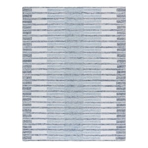 Safavieh Ebony 8'-0&quot x 10'-0&quot Wool and Cotton Hand Tufted Rug in Ivory / Blue