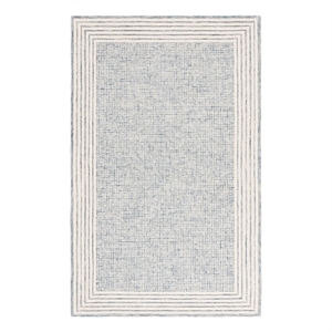 safavieh ebony 2'-3&quot x 5'-0&quot wool and cotton hand tufted rug in blue / ivory