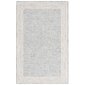 safavieh ebony 3'-0&quot x 5'-0&quot wool and cotton hand tufted rug in blue / ivory