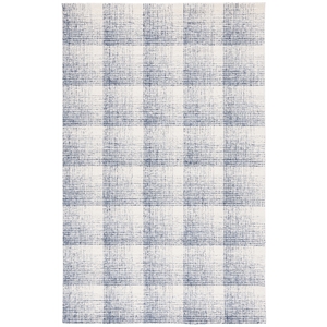 Safavieh Ebony 6'-0&quot x 9'-0&quot Wool and Cotton Hand Tufted Rug in Ivory / Blue