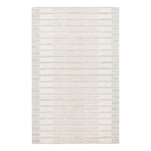 safavieh ebony 4'-0&quot x 6'-0&quot wool and cotton hand tufted rug in beige / gray