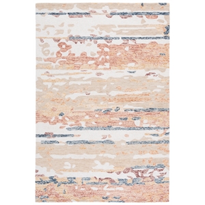 Safavieh Ebony 8'-0&quot x 10'-0&quot Wool and Cotton Hand Tufted Rug in Beige / Rust