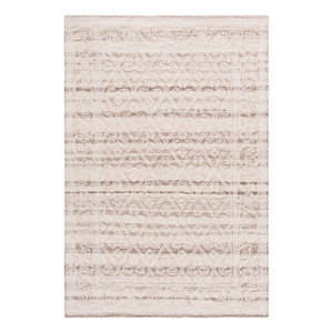 Safavieh Ebony 5'-0&quot x 8'-0&quot Wool and Cotton Hand Tufted Rug in Natural / Ivory