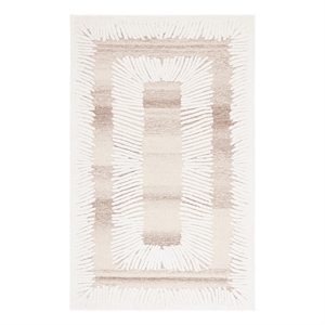 Safavieh Ebony 4'-0&quot x 6'-0&quot Wool and Cotton Hand Tufted Rug in Ivory / Brown