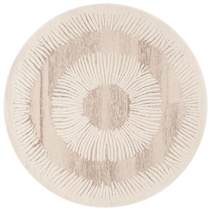 Safavieh Ebony 6'-0&quot x 6'-0&quot Wool and Cotton Hand Tufted Rug in Ivory / Brown