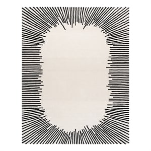 Safavieh Fifth Avenue 9'-0&quot x 12'-0&quot Wool Hand Tufted Rug in Ivory / Black
