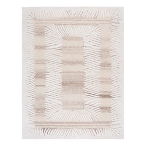 Safavieh Ebony 8'-0&quot x 10'-0&quot Wool and Cotton Hand Tufted Rug in Ivory / Brown