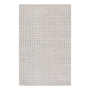 safavieh ebony 5'-0&quot x 8'-0&quot wool and cotton hand tufted rug in gray