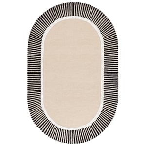 Safavieh Fifth Avenue 9'-0&quot x 12'-0&quot Wool Hand Tufted Rug in Beige / Black