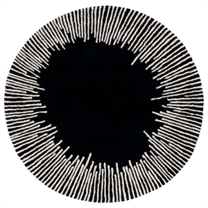 safavieh fifth avenue 3'-0&quot x 3'-0&quot wool and cotton hand tufted ruginblack/ivory