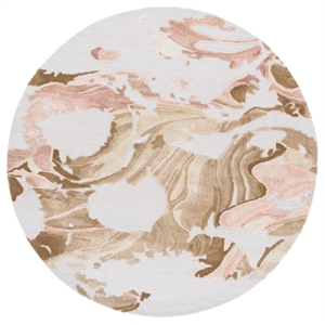Safavieh Fifth Avenue 6'-0&quot x 6'-0&quot Wool  Hand Tufted Rug in Beige / Rust