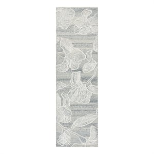 Safavieh Glamour 2'-3&quot x 8'-0&quot Wool Hand Tufted Rug in Silver / Ivory