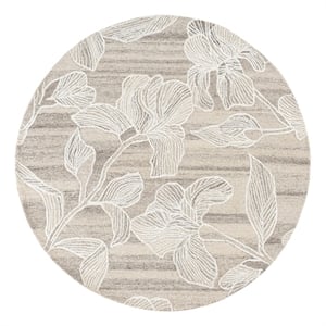 Safavieh Glamour 6'-0&quot x 6'-0&quot Wool Hand Tufted Rug in Light Brown / Ivory