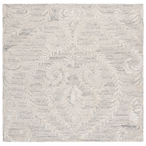 Safavieh Glamour 6'-0&quot x 6'-0&quot Wool  Hand Tufted Rug in Gray / Beige