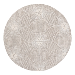 Safavieh Glamour 6'-0&quot x 6'-0&quot Wool  Hand Tufted Rug in Beige / Ivory